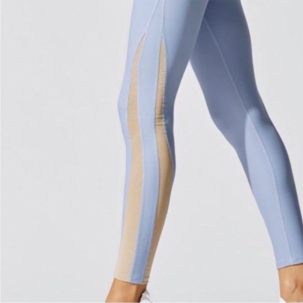Carbon38 Blocked Mesh Leggings in Pale Blue Size Small